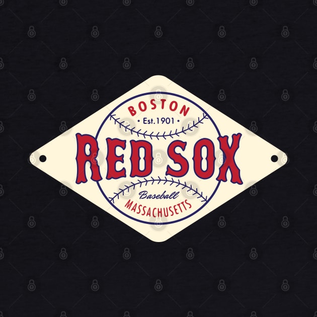 Boston Red Sox Diamond 2 by Buck Tee Originals by Buck Tee